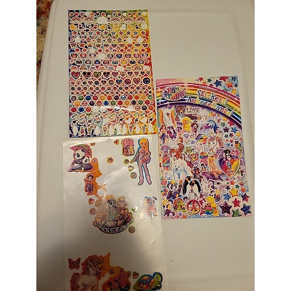 Lisa Frank Stickers Sticker Book 2015  Puppy Tiger Unicorn Peace Rainbow